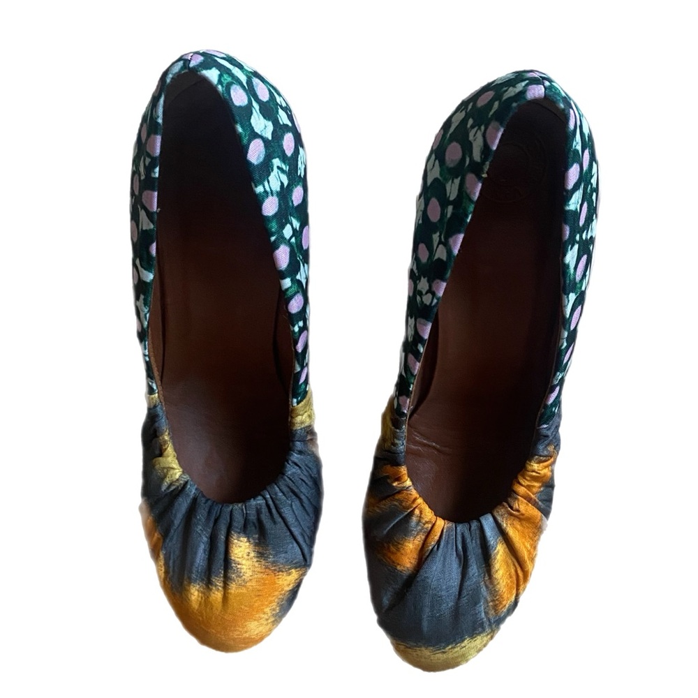 WOMEN HEEL PUMPS BY DRIES VAN NOTEN Floral Heels Rouched size 37.5 - Picture 2 of 5